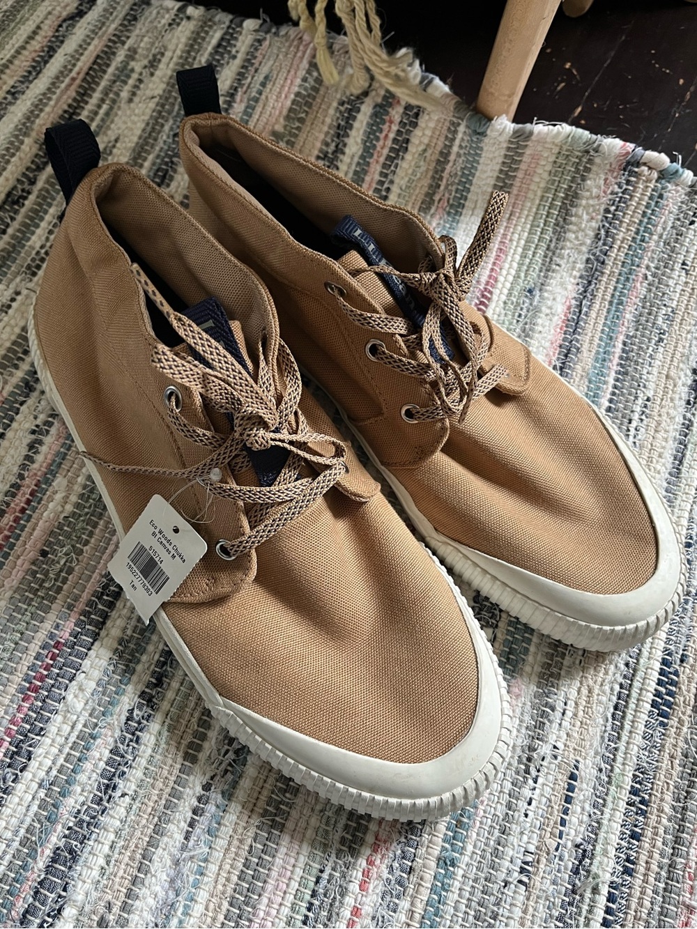 NWT LL Bean Eco Woods Chukka Boots Canvas Tan 515714 Hiking High Top Sneskers